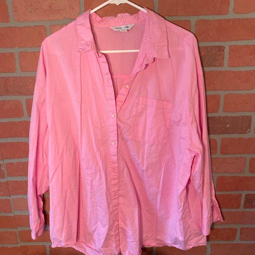 Old Navy Boyfriend Button Up Pink